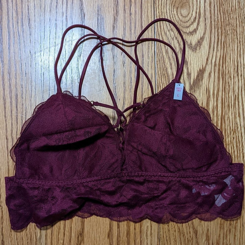 🧡 PINK Victoria's Secret Lightly Lined Bralette in Plum/Wine